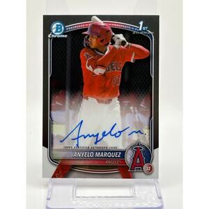 2025 Bowman Chrome Prospects Anyelo Marquez 1st Bowman Auto Los Angeles Angels